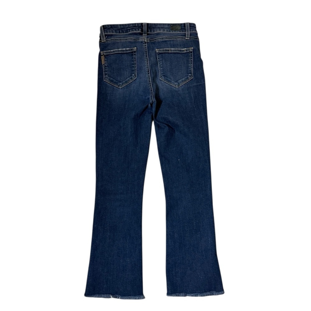 PAIGE Womens Colette Crop Flare Raw Hem Blue Jeans Size 26 - Picture 3 of 7